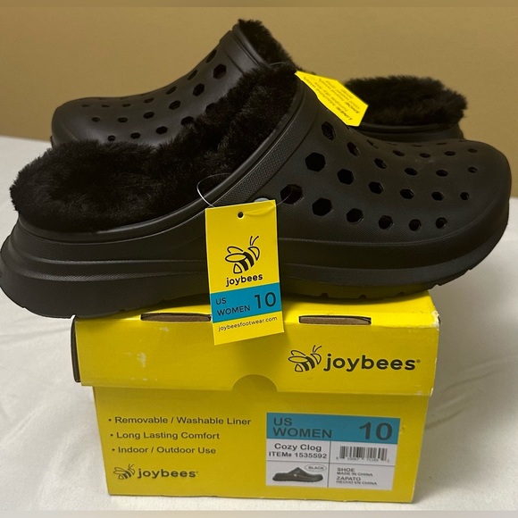 Joybees Women’s Cozy Clog Sandals Color Black size 10 New W/ Box & Tags - Picture 6 of 6